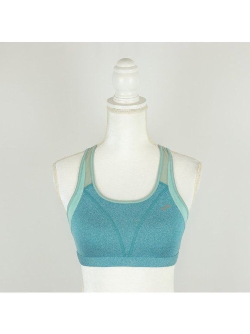 Brooks Women's Medium Blue Green Pull On Unpadded Racerback Sports Bra